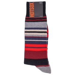 Hot Sox Men's Mixed Stripe Crew Socks 1 Pair, Black, Men's Shoe 10-13 Hot Sox Men's Mixed Stripe Crew Socks 1 Pair, Black, Men's Shoe 10-13