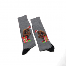 Hot Sox Men's Santa Thinker Crew Socks 1 Pair, Charcoal Heather, Men's 6-12 Shoe