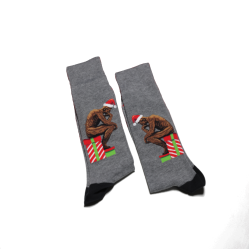Hot Sox Men's Santa Thinker Crew Socks 1 Pair, Charcoal Heather, Men's 6-12 Shoe