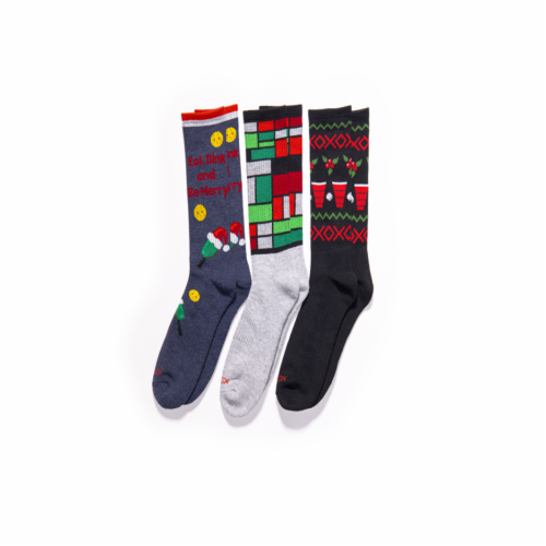 Hot Sox Men's Eat Dink Active Crew Socks 1 Pair, Denim Heather, Men's 6-12 Shoe Hot Sox Men's Eat Dink Active Crew Socks 1 Pair, Denim Heather, Men's 6-12 Shoe