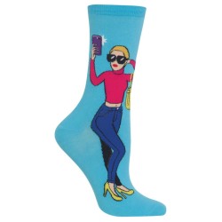 Hot Sox Women's Selfie Crew Socks 1 Pair, Heather Grey, Women's 4-10 Shoe Hot Sox Women's Selfie Crew Socks 1 Pair, Heather Grey, Women's 4-10 Shoe