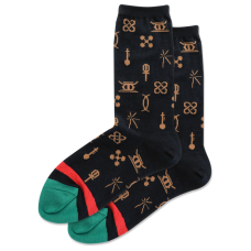 Hot Sox Women's Kwanzaa Principles Crew Sock 1 Pair, Black, Women's 9-11