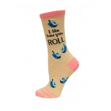 Hot Sox Women's I like How You Roll Crew Sock 1 Pair, Natural Melange, Women's 9-11