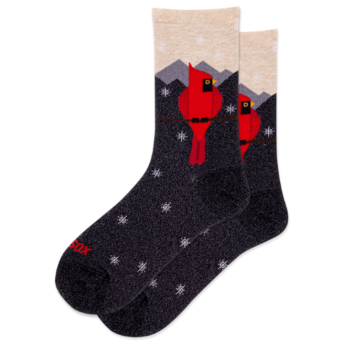 Hot Sox Women's Metallic Cardinal Crew Socks 1 Pair, Crew Socks 1 Pair, Black, Women's 4-10 Shoe