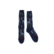 Hot Sox Women's Reindeer Crew Socks 1 Pair, Navy, Women's 4-10 Shoe