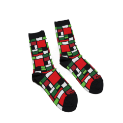 Hot Sox Women's Mondrian Crew Socks 1 Pair, Black, Women's 4-10 Shoe Hot Sox Women's Mondrian Crew Socks 1 Pair, Black, Women's 4-10 Shoe
