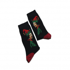 Hot Sox Women's Elf Pearl Earring Crew Socks 1 Pair, Black, Women's 4-10 Shoe