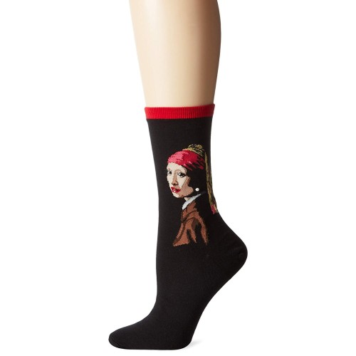 HotSox Womens Girl with the Pearl Earing Socks, Red, 1 Pair, Womens Shoe 4-10 HotSox Womens Girl with the Pearl Earing Socks, Red, 1 Pair, Womens Shoe 4-10