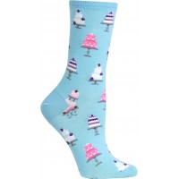 HotSox Womens Wedding Cakes Socks, Pale Blue, 1 Pair, Womens Shoe 4-10