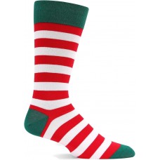 HotSox Mens Holiday Stripe Socks, Red, 1 Pair, Mens Shoe 6-12.5