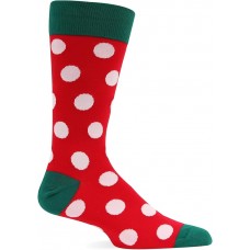 HotSox Mens Holiday Dot Socks, Red, 1 Pair, Mens Shoe 6-12.5