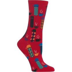 HOTSOX Womens Crew Socks Thermos 1 Pair, Red, Womens 4-10 Shoe