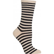 HotSox Womens Thin Stripe Socks, Light Oatmeal Heather, 1 Pair, Womens Shoe 4-10