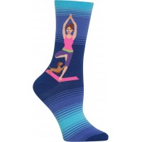 HotSox Womens Yoga Girl Socks, Dark Blue, 1 Pair, Womens Shoe Size 4-10