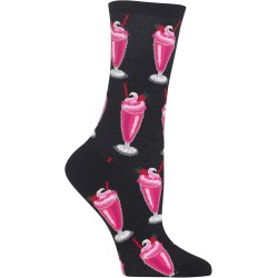 HOTSOX Womens Crew Socks Milkshakes 1 Pair, Black, Womens 4-10 Shoe HOTSOX Womens Crew Socks Milkshakes 1 Pair, Black, Womens 4-10 Shoe