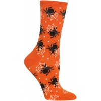 HotSox Womens Spiders Socks, Orange, 1 Pair, Womens Shoe 4-10