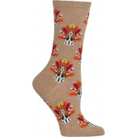 HotSox Womens Turkey Dog Socks, Hemp Heather, 1 Pair, Womens Shoe 4-10