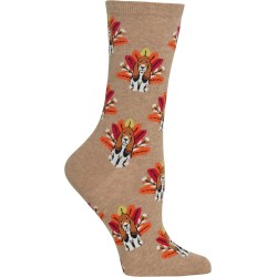HotSox Womens Turkey Dog Socks, Hemp Heather, 1 Pair, Womens Shoe 4-10
