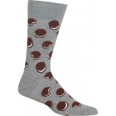 HotSox Mens Sandwich Cookie Socks, Sweatshirt Grey Heather, 1 Pair, Mens Shoe 6-12.5