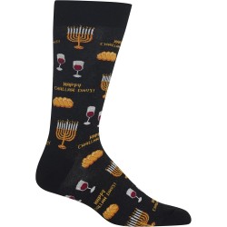 HotSox Mens Happy Challah Days Socks, Black, 1 Pair, Mens Shoe 6-12.5 HotSox Mens Happy Challah Days Socks, Black, 1 Pair, Mens Shoe 6-12.5