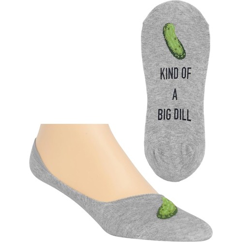 HotSox Mens Kind of a Big Dill Socks, Grey Heather, 1 Pair, Mens Shoe 6-12.5