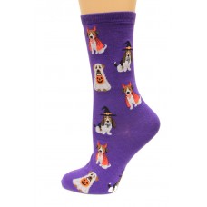 HotSox Womens Costume Dogs Socks, Purple, 1 Pair, Womens Shoe 4-10