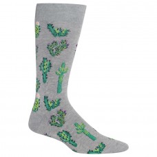 HotSox Mens Cactus Socks, Sweatshirt Grey Heather, 1 Pair, Mens Shoe 6-12.5