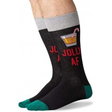 HotSox Mens Jolly AF Socks, Black, 1 Pair, Mens Shoe 6-12.5