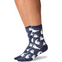 HotSox Womens Harp Seal Socks, Denim Heather, 1 Pair, Womens Shoe 4-10