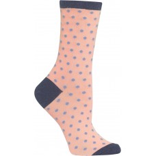 HotSox Womens Small Polka Dot Socks, Blush, 1 Pair, Womens Shoe 4-10