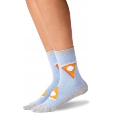 HOTSOX Womens Crew Socks Ride or Pie NON SKID 1 Pair, Blue heather, Womens 4-10 Shoe