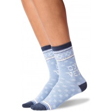 HOTSOX Womens Crew Socks Oy Vey 1 Pair, Blue heather, Womens 4-10 Shoe