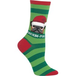 HOTSOX Womens Crew Socks Bah Humpug 1 Pair, Green, Womens 4-10 Shoe