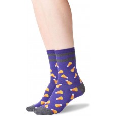 HOTSOX Womens Crew Socks Candy Corn 1 Pair, Purple, Womens 4-10 Shoe