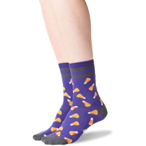 HOTSOX Womens Crew Socks Candy Corn 1 Pair, Purple, Womens 4-10 Shoe HOTSOX Womens Crew Socks Candy Corn 1 Pair, Purple, Womens 4-10 Shoe