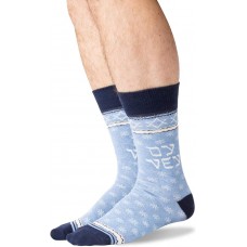 HOTSOX Mens Crew Socks Oy Vey 1 Pair, Blue heather, Mens 8-12 Shoe