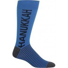 HOTSOX Mens Crew Socks Hanukkah 1 Pair, Blue, Mens 8-12 Shoe