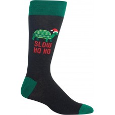 HOTSOX Mens Crew Socks Slow Ho Ho 1 Pair, Black, Mens 8-12 Shoe