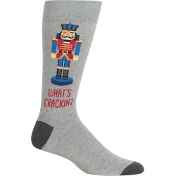 HOTSOX Mens Crew Socks Nutcracker 1 Pair, Grey Heather, Mens 8-12 Shoe HOTSOX Mens Crew Socks Nutcracker 1 Pair, Grey Heather, Mens 8-12 Shoe