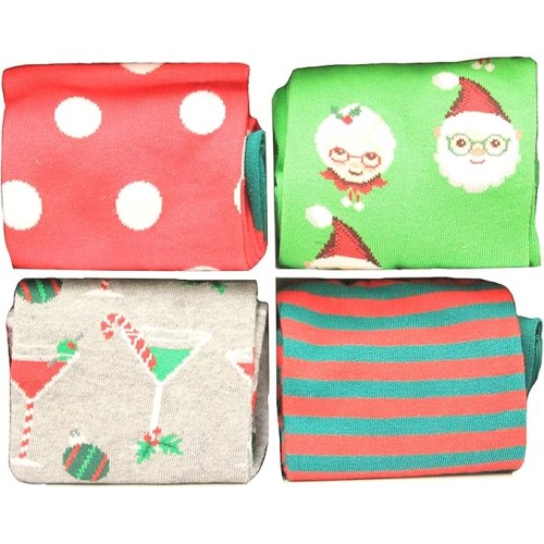 HOTSOX Women's Socks 4 pair Combo Gift Box, Christmas Theme. Shoe Size 4-10 HOTSOX Women's Socks 4 pair Combo Gift Box, Christmas Theme. Shoe Size 4-10