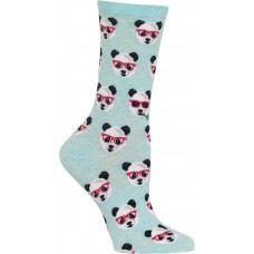 HotSox Smart Panda Socks, Mint Melange, 1 Pair, Women Shoe 4-10