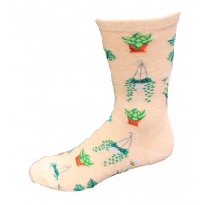 HotSox Potted Plants Socks, Natural Melange, 1 Pair, Women Shoe 4-10