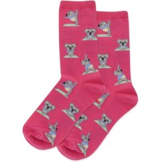 HotSox Koala Socks, Magenta, 1 Pair, Women Shoe 4-10