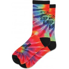 Hot Sox Women's Step Back 6 Feet Crew Socks 1 Pair, Multicolored, Women's 4-10 Shoe