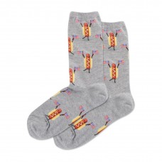 Hotsox Women's Fourth Of July Hot Dog Crew Socks 1 Pair, Grey Heather, Women's 9-11