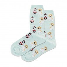 Hotsox Women's Bridal Dogs Crew Socks 1 Pair, Light Blue, Women's 9-11