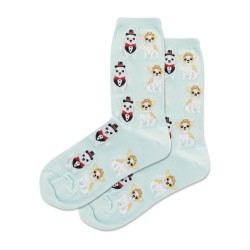 Hotsox Women's Bridal Dogs Crew Socks 1 Pair, Light Blue, Women's 9-11 Hotsox Women's Bridal Dogs Crew Socks 1 Pair, Light Blue, Women's 9-11