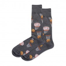 Hotsox Men's Basketball Crew Socks 1 Pair, Charcoal Heather, Men's 10-13