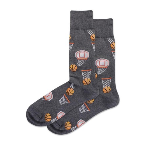 Hotsox Men's Basketball Crew Socks 1 Pair, Charcoal Heather, Men's 10-13 Hotsox Men's Basketball Crew Socks 1 Pair, Charcoal Heather, Men's 10-13