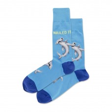 Hotsox Men's Nailed It Crew Socks 1 Pair, Turquoise, Men's 10-13